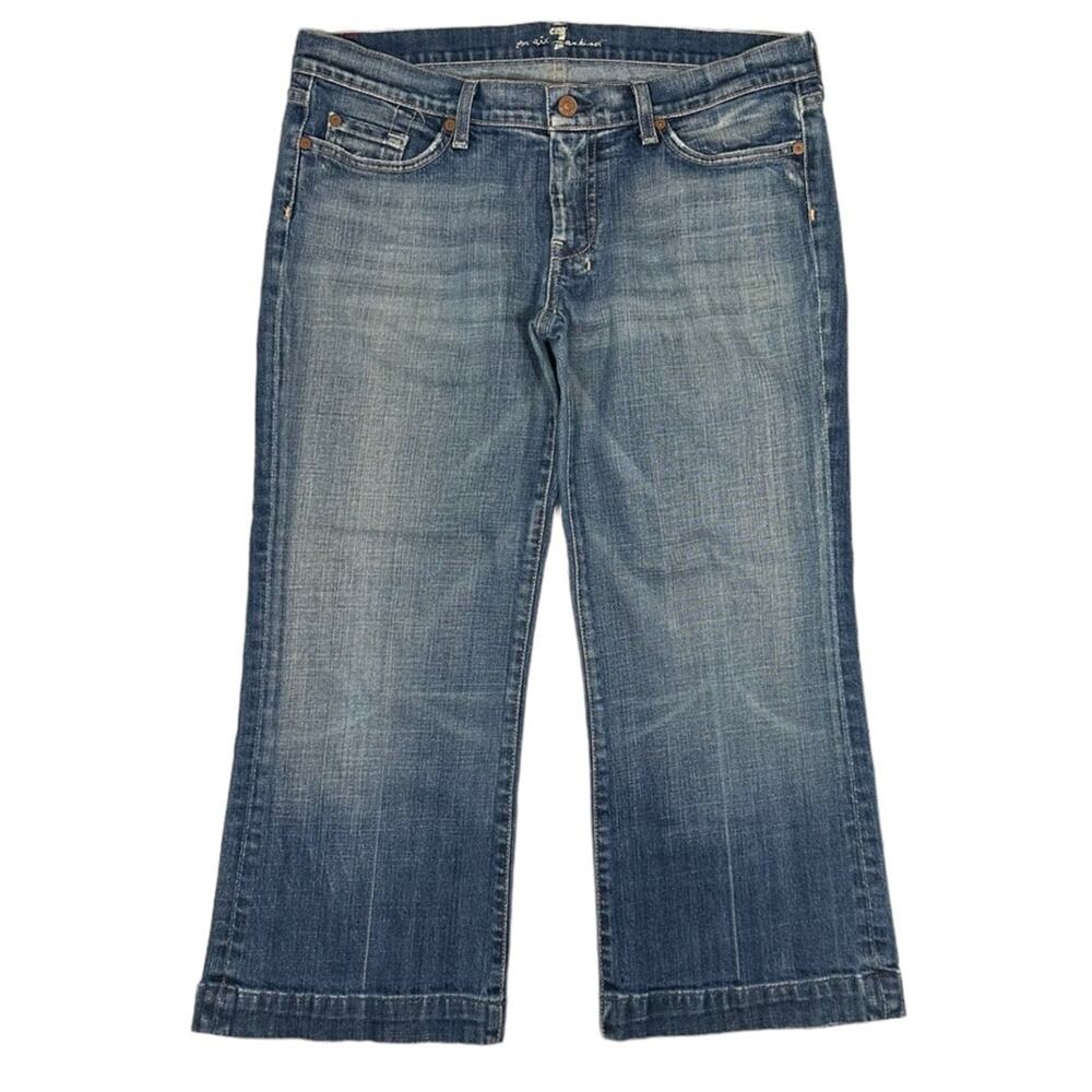 7 FOR ALL MANKIND Jeans Womens Size 32 Blue Dojo Crop